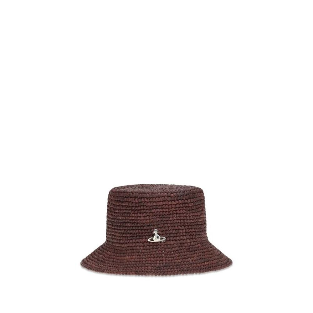 Vivienne Westwood Brown Raffia Bucket Women's Hat